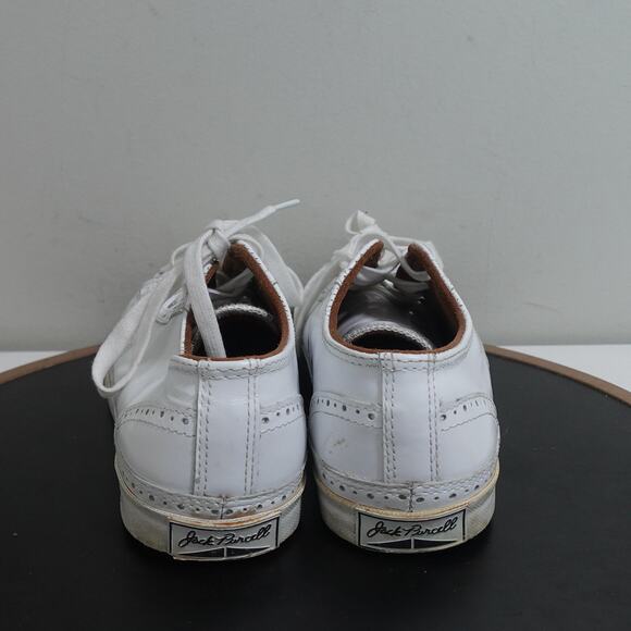 Converse Jack Purcell Shoes Mens Size 7 White Leather Low Top Lace Up Sneakers - Picture 9 of 12